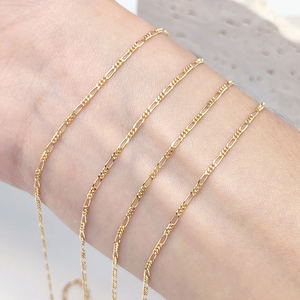 Nouvelle mode, collier en <span class=keywords><strong>or</strong></span> 18 carats, chaîne figaro de 1,5 mm, chaîne en <span class=keywords><strong>or</strong></span> laminé, chaînes en <span class=keywords><strong>or</strong></span> 18 carats pour la fabrication de bracelets et de colliers - Product Image 3