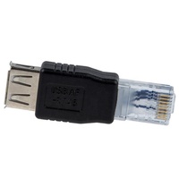 Adaptador de Conector USB Tipo A Hembra a RJ45 Macho para Enrutador Ethernet de Red LAN