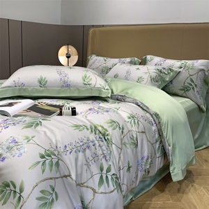 Thương Hiệu Nổi Tiếng 300TC 100% Khăn Trải Giường Lyocell Tencel Bộ Chăn Ga Gối Thiết Kế In Họa Tiết - Product Image 3