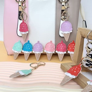New Product Launch Mini Cartoon Ice Cream Pu Leather <b>Bag</b> <b>Charm</b> for Valentine's Day Gifts - Product Image 1