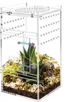 Conteneur d'élevage en verre acrylique transparent, terrarium pour araignées sauteuses, boîte pour tarantules, mantes, insectes, reptiles