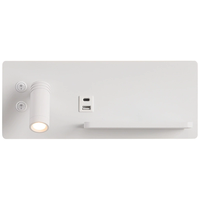 Lampe murale de lecture à charge sans fil pour chambre d'hôtel, chambre à coucher, avec deux ports de charge USB, lampe de chevet LED