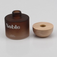 Élégant et noble 125 ml. Flacon en verre rond dégradé brun-vert-bleu pour bâtonnets diffuseurs de parfum et huiles essentielles