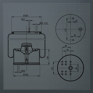 ระบบกันสะเทือนแบบลม Gart Bellows สำหรับ GA292.2.460 ถุงลมอิตาลี - Product Image 2