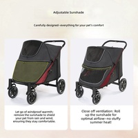 Bestseller - Poussette multifonctionnelle pour animaux de compagnie en acier au carbone, capacité de 40 kg, transporteur spacieux pour chiens et chats âgés
