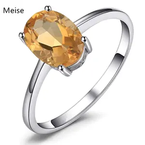 Yiwu Meise Women Gemstone Garnet Peridot Amethyst Citrine Blue Topaz Birthstone Stainless steel Wedding Ring
