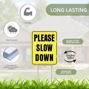 High Visibility Outdoor Yard Signs <b>Custom</b> Print Waterproof for Lawn Roadside Traffic Safety Warning Signage - Product Image 4