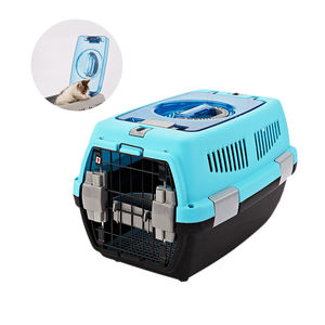 Kilitlenebilir taşınabilir Pet köpek sandık kafes plastik açık küçük evcil hayvan taşıyıcı stoklanan kedi kafesi - Product Image 1