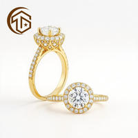 Parures de mariage personnalisées de haute qualité pour couple, en or massif 18 carats et argent 925, avec diamant de laboratoire 1 carat et moissanite, fabrication OEM