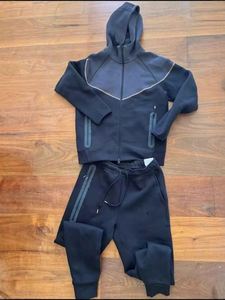 Bộ đồ thể thao rộng rãi Sy-w Streetwear chất liệu French Terry, gồm áo hoodie có khóa kéo và quần jogger ống loe dành cho nam - Product Image 4