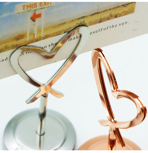 Modern Heart Shape Stainless Steel Free Standing Party <b>Wedding</b> Table <b>Name</b> <b>Card</b> and Number Holder - Product Image 6