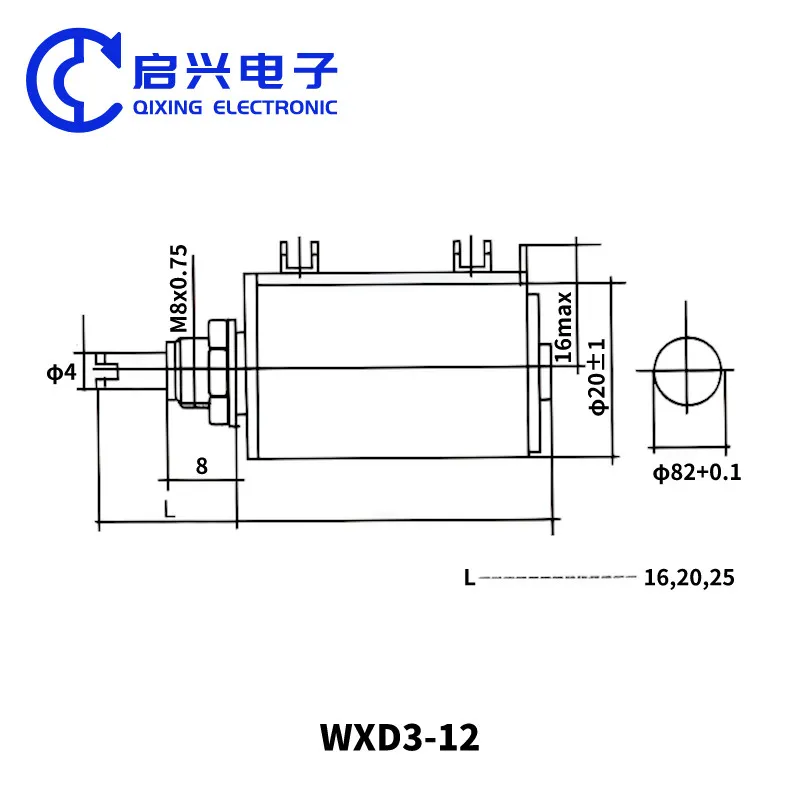 WXD3-12 1W 5% 멀티 턴 와이어 권선 회전 블랙 조정 가능한 가변 저항 1K5 2K2 2.2K 4K7 4.7K 옴 정밀 전위차계