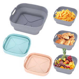 3 packs de doublures réutilisables de 7 pouces <span class=keywords><strong>en</strong></span> silicone pour friteuse à air 3-5QT pour Airfryer Basket Pot pour la cuisson de plats et de casseroles - Product Image 1