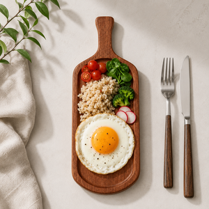 Bandeja de Madera de Acacia Premium con Asa, Plato Largo y Estrecho para Servir Postres, Pan, <span class=keywords><strong>Queso</strong></span> y Aperitivos - Product Image 4
