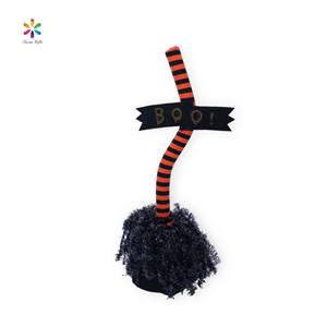 Susangifts Factory Halloween Purple <b>Orange</b> and Black Stripes Magic Broomstick With Small Lights Indoor Home Party Decoration - Product Image 3