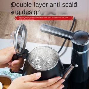 Bouilloire électrique sans fil entièrement automatique avec théière, 1,2 L, en verre borosilicate de haute qualité, arrêt automatique, contrôle numérique de la température - Product Image 6
