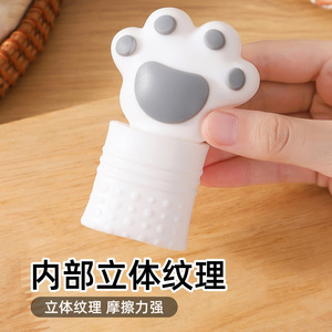 Éplucheur d'ail en silicone Patte de chat, outil de cuisine rose et blanc, rouleau domestique - Product Image 5