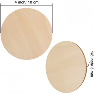 วงกลมไม้รักษ์โลกแบบยังไม่เสร็จสำหรับงานประดิษฐ์ DIY ตกแต่งด้วยเลเซอร์ - Product Image 4