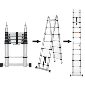 <span class=keywords><strong>Échelle</strong></span> télescopique double face pliable et facile à ranger, <span class=keywords><strong>échelle</strong></span> télescopique en aluminium, <span class=keywords><strong>échelle</strong></span> extensible, carton argenté, moderne, 1 pièce - Product Image 3