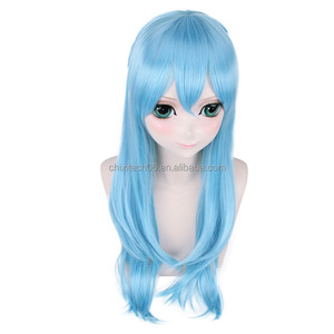 Perruque de <span class=keywords><strong>cosplay</strong></span> d'<span class=keywords><strong>Asuna</strong></span> du Royaume Divin du Seigneur Saint Da Dao Fairy Dance, cheveux raides bleu clair - Product Image 5