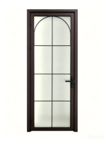 Porte battante moderne en aluminium, verre insonorisé, adaptée aux chambres et aux salles de bain