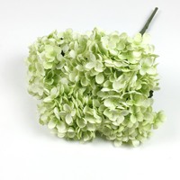 Tige de fleur d'hortensia en soie faite à la main, toucher réel, grande tête - 50 pièces, décorations pour la rentrée scolaire et les mariages, disponible en bleu
