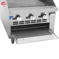 Plaque de cuisson en acier inoxydable avec pare-éclaboussures pour restaurant de steaks et de burgers (GS24lt)