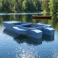 Bateau de pêche en plastique trois places, avec réservoirs de flottabilité modulaires, épaissis et renforcés, haute flottabilité, écologique et recyclable, idéal pour la rivière
