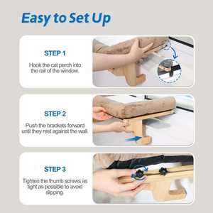 TOMPO Vente à chaud hamac pour fenêtre sans fil pour gros chats perchoir pour fenêtre perchoir pour chat en bois pour fenêtre - Product Image 4