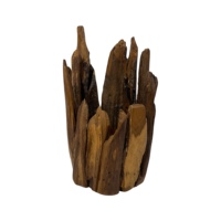 Mesa de Madera Antigua con Tapa de Teca Rústica, Escultura, Decoración para el Hogar, Regalo, Artesanía