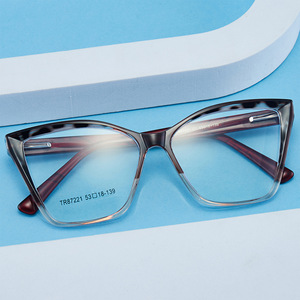 Monture de lunettes œil-de-chat 87221 en TR90 avec branches en acétate, lunettes anti-lumière bleue pour ordinateur, design à motif noir, lunettes de performance - Product Image 3