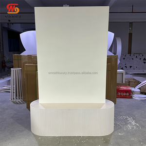 ขาตั้งสีขาวเรียบพร้อมแถบไฟสำหรับงานแต่งงานป้ายต้อนรับซุ้มผังที่นั่ง - Product Image 4