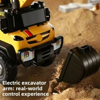 Excavatrice en plastique de grande taille pour enfants de 2 à 4 ans - Voiture jouet pour garçons - Véhicule de construction électrique télécommandé avec batterie