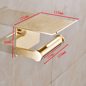 Porte-papier toilette mural en alliage de zinc moderne avec adhésif, longueur 35 cm, pour le rangement du papier toilette - Product Image 3