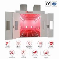 Cabine de peinture automobile certifiée CE QX1000 avec chauffage infrarouge - Cabine de peinture professionnelle pour atelier avec débit d'air de 25000 m³/h