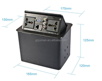 Enchufe de Escritorio Cable Cubby Aprobado, de Aluminio, con 2 Tomas de Corriente y 2 Puertos USB, Enchufe Oculto Retráctil para Enchufes de Reino Unido/EE. UU./UE/Australia