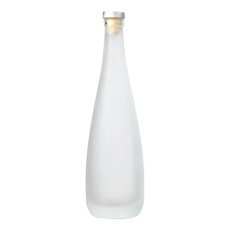 서리로 덥은 명확한 긴 목 볼링 모양 유리제 빈 광수 병 술병 330ml 500ml