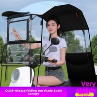 EVRIDE PS-098 Nouveau style Pare-soleil avant de moto rétractable, pliable, à dégagement rapide, design pastoral, coupe-vent, imperméable et anti-UV