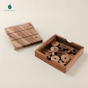 Jeu de Tic Tac Toe 2D : Jeu de Tic Tac Toe en bois, jeu de société classique pour 2 joueurs, jeu de stratégie éducatif, jeu de logique pour enfants et adultes - Product Image 2