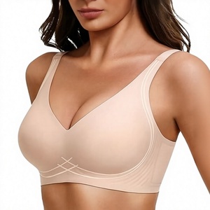 Sujetador de copa completa sin aros para mujer, sin costuras, color liso, de elastano y nailon, transpirable, fino, con soporte diario y espalda cruzada, lavable a máquina. - Product Image 1
