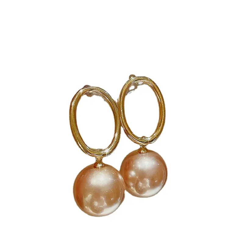 Wholesale Silver needle European and American metal pearl butterfly flower tassel earrings fashionable personality earrings