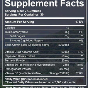 Gomitas de Aceite de Semillas Negras en Oferta, Suplemento Natural de Nigella Sativa para la Salud Digestiva y Refuerzo del Sistema Inmunitario - Product Image 6