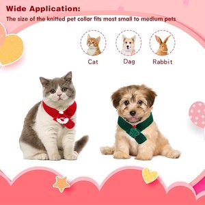Écharpe de Noël pour animaux de compagnie, tricotée, douce et chaude, pour chats et chiens, vêtements de fête pour l'automne et l'hiver - Product Image 3