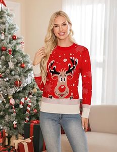 2025 fournisseur Logo personnalisé famille noël <span class=keywords><strong>pull</strong></span> moche <span class=keywords><strong>pull</strong></span> Couple drôle renne vacances noël <span class=keywords><strong>pull</strong></span> - Product Image 3