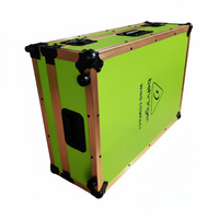 Estuche de transporte personalizado para mezclador compacto BE RING ER R WING con soporte para cable y ruedas, de madera contrachapada verde y aluminio dorado, compatible con OEM