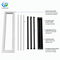 Diffuseur linéaire en aluminium noir/blanc, peignable, anti-rongeurs, grille de ventilation de plafond, sortie d'air CVC pour hôpitaux et écoles