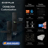 Serrure de porte intelligente KEYPLUS T25 Tuya WiFi/BLE avec empreinte digitale, mot de passe et carte IC
