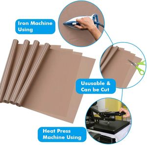 Feuilles de Teflon pour presse à chaud, antiadhésives, réutilisables, rouleau de papier PTFE Teflon pour transfert thermique par sublimation, HTV à repasser, cuisson - Product Image 4