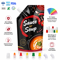 Sachets Doypack à bec verseur personnalisés, résistants aux perforations, pour miel, sirop, pâte de sésame, beurre de cacahuète, sauces et aliments liquides