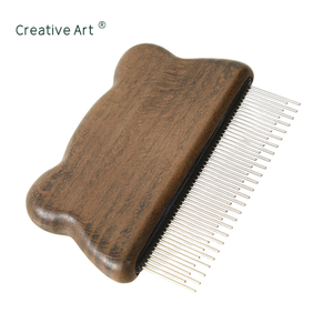 工厂批发跳蚤梳子猫狗刷宠物脱毛梳子长短不锈钢齿去毛 - Product Image 3